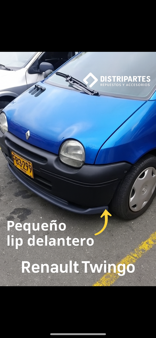 👉 Lip Delantero Renault Twingo | Fibra de Vidrio Negro Mate