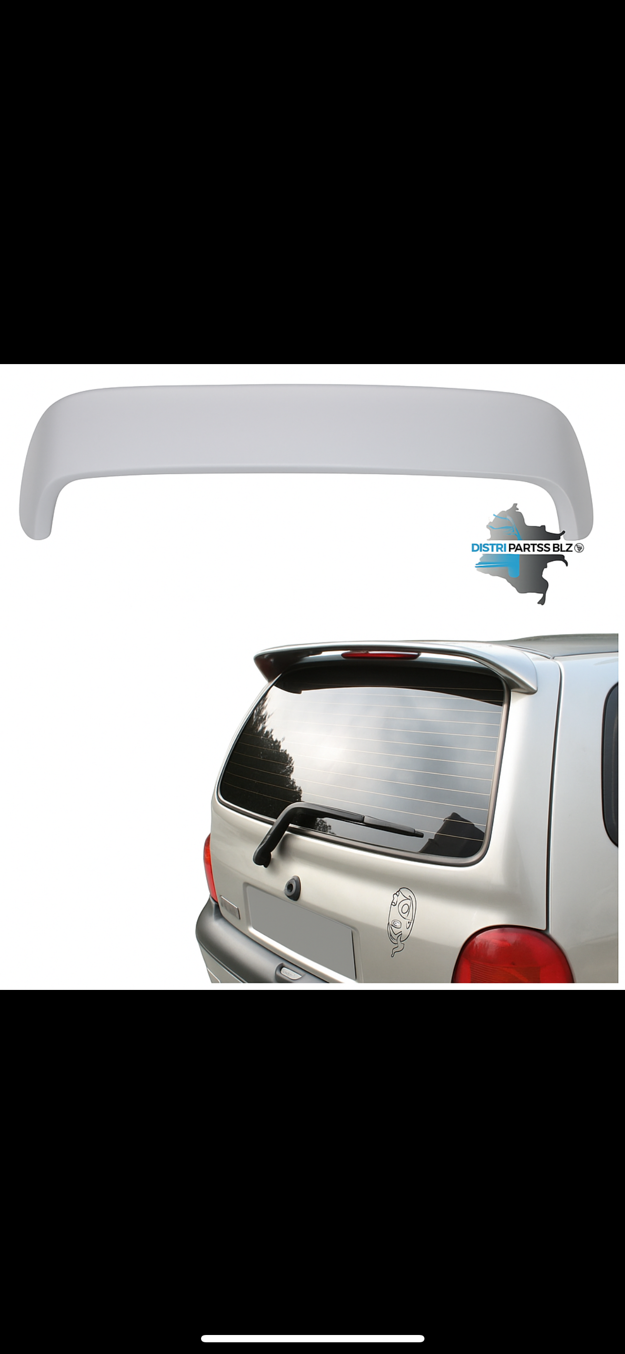 🏎️ Spoiler Deportivo Renault Twingo – Fibra de Vidrio Negro Mate